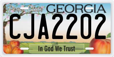GA license plate CJA2202