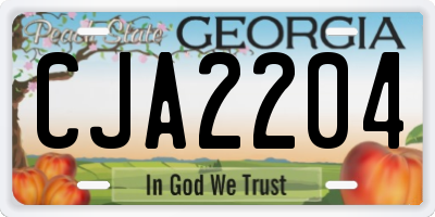 GA license plate CJA2204