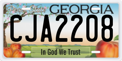 GA license plate CJA2208