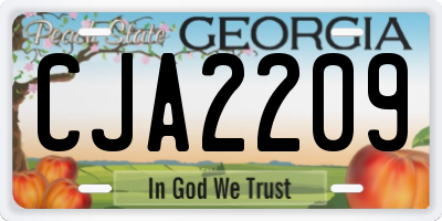 GA license plate CJA2209