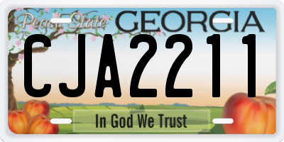 GA license plate CJA2211