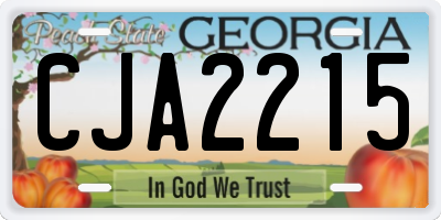GA license plate CJA2215