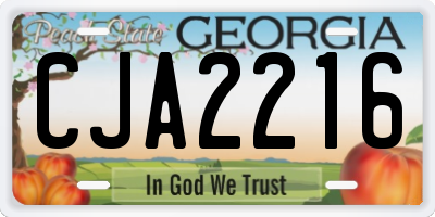 GA license plate CJA2216
