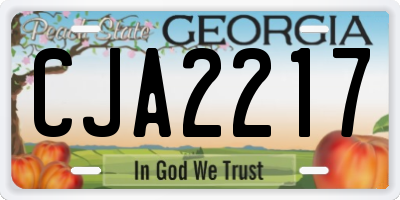 GA license plate CJA2217
