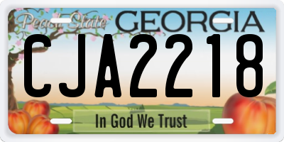 GA license plate CJA2218