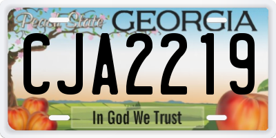 GA license plate CJA2219