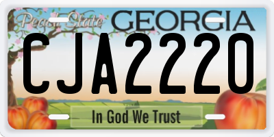 GA license plate CJA2220