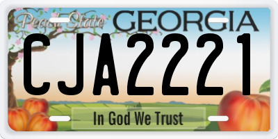 GA license plate CJA2221