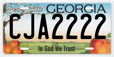 GA license plate CJA2222