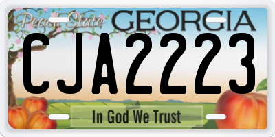 GA license plate CJA2223