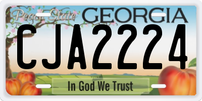 GA license plate CJA2224
