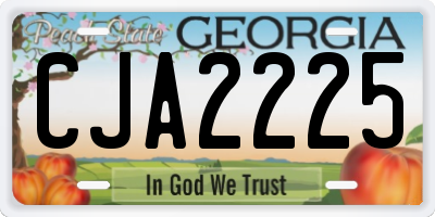 GA license plate CJA2225