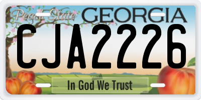 GA license plate CJA2226