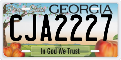 GA license plate CJA2227