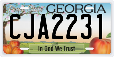 GA license plate CJA2231