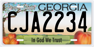 GA license plate CJA2234