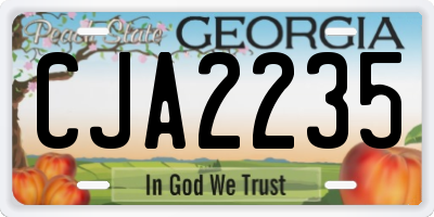 GA license plate CJA2235