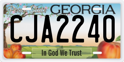 GA license plate CJA2240