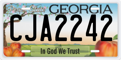 GA license plate CJA2242