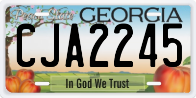 GA license plate CJA2245