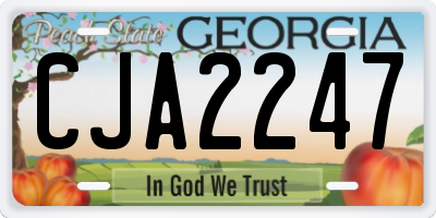 GA license plate CJA2247