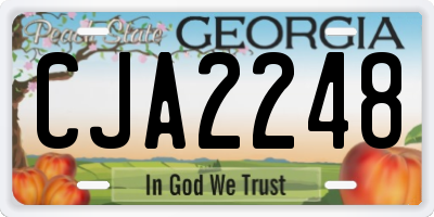 GA license plate CJA2248