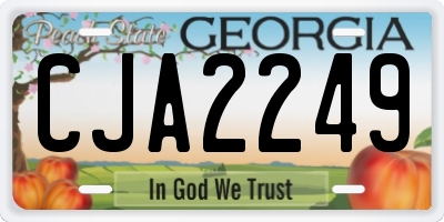 GA license plate CJA2249