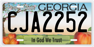 GA license plate CJA2252