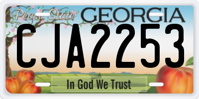GA license plate CJA2253