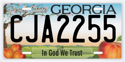GA license plate CJA2255