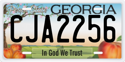 GA license plate CJA2256