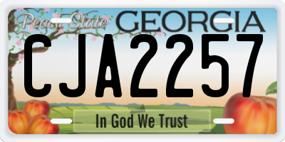GA license plate CJA2257
