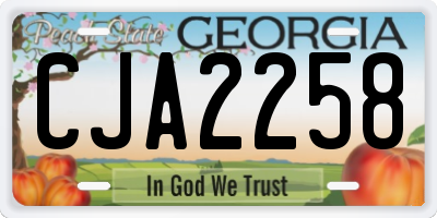 GA license plate CJA2258