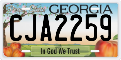 GA license plate CJA2259