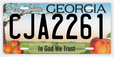 GA license plate CJA2261