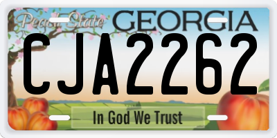 GA license plate CJA2262
