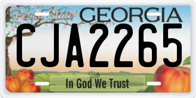 GA license plate CJA2265