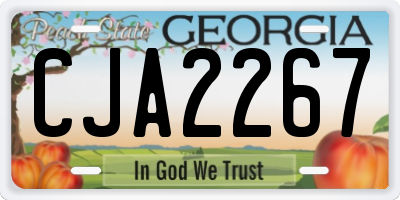 GA license plate CJA2267