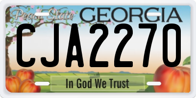 GA license plate CJA2270