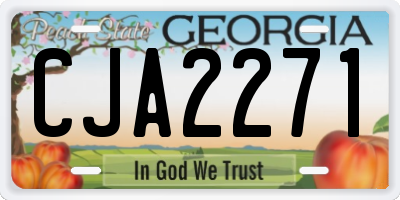 GA license plate CJA2271