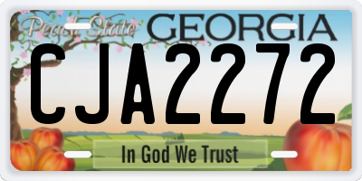 GA license plate CJA2272