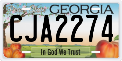 GA license plate CJA2274