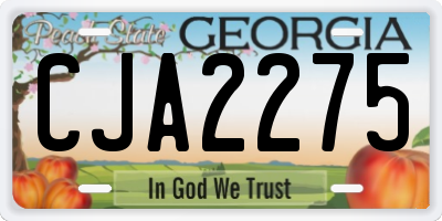 GA license plate CJA2275