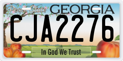 GA license plate CJA2276