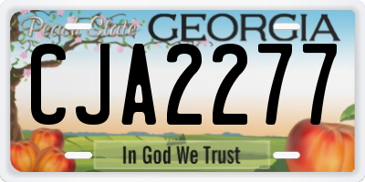 GA license plate CJA2277
