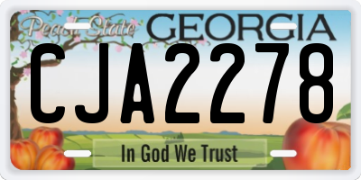GA license plate CJA2278