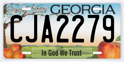 GA license plate CJA2279