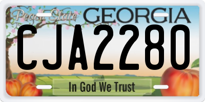 GA license plate CJA2280