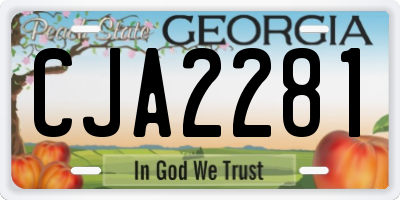 GA license plate CJA2281
