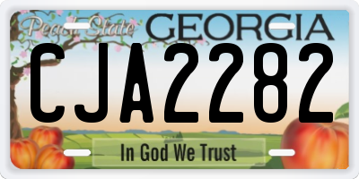 GA license plate CJA2282